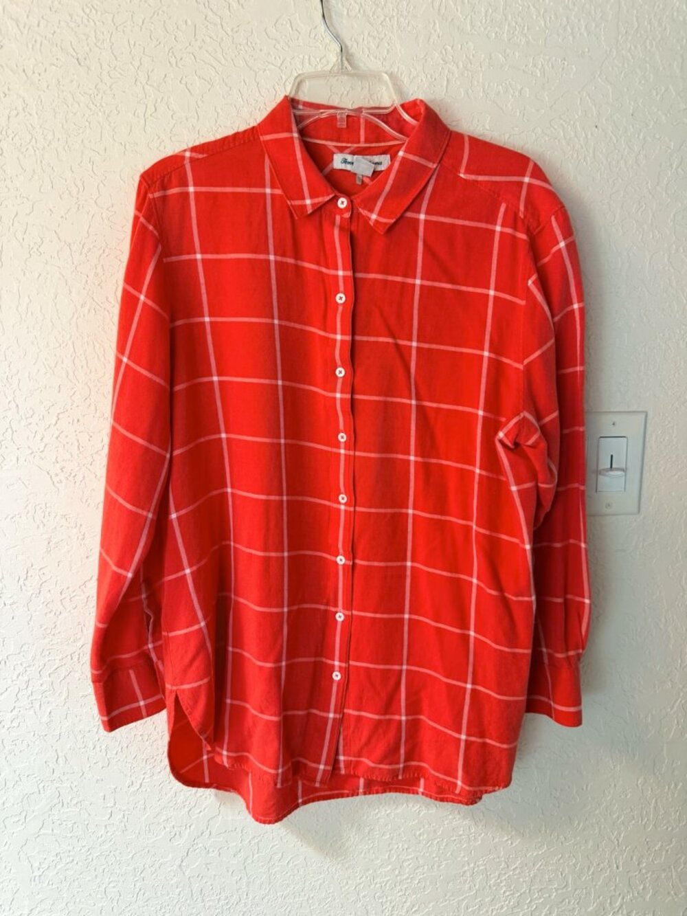 Tommy Bahama Salmon Plaid Button Down Shirt Size L Unisex